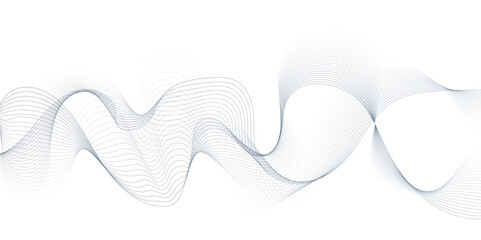 White wave curve lines banner background design. Abstract soft wave lines dynamic flowing gray light isolated background. Vector Illustration of the gray pattern of lines. Black stripes on white .