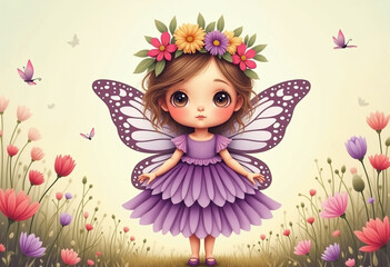 Fototapeta premium Girl with butterfly wing