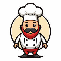 Chef Mascot Logo art vector illustration