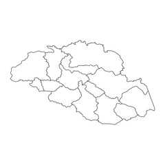 Gilgit Baltistan map with districts. Vector illustration.