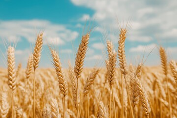 Fototapeta premium Vibrant agricultural wheat field harvesting capturing autumn s bounty in the countryside