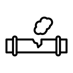 Gas Leak Warning Vector Line Icon Design
