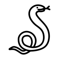Naklejka premium Snake Vector Line Icon Design