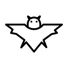 Bat Vector Line Icon Design