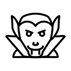 Vampire Vector Line Icon Design