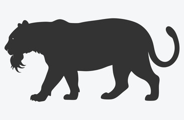 Majestic Tiger Silhouette Vector, Powerful Wildlife Art in Stunning Detail