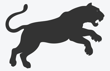Majestic Tiger Jumping Silhouette  Dynamic Vector Illustration