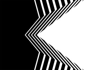 The transition from black to white with a striped pattern. For advertising, posters, videos, games. Modern vector background. Abstract arrow