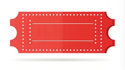 Minimalist illustration of a red event ticket with a dotted line wrapping around it, symbolizing a queue or waitlist for a popular event or concert.
