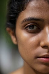 Fototapeta premium closeup of indian skintone of a Indian woman 