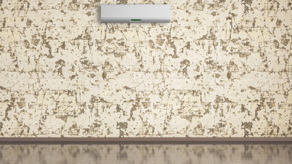 large luxury modern bright interiors living room with air conditioning mockup illustration 3D rendering