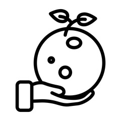 Harvest Moon Vector Line Icon Design