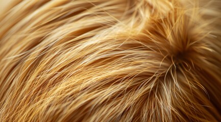 isolated tail of golden hair, dog fur texture, detailed close up photo, macro photography