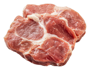 PNG Fresh cut of pork loin on a white background