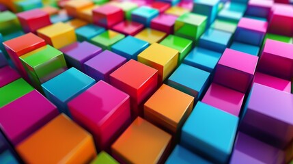 Obraz premium A colorful image of blocks in various colors