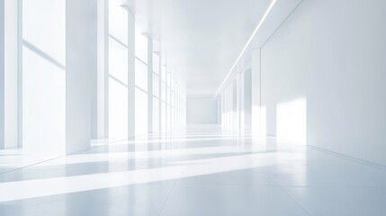 Minimalist white background with geometric light patterns for business 