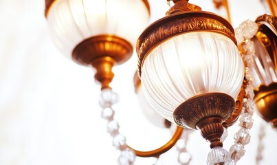 Elegant Vintage Chandelier Silhouette on Abstract White Background: Minimalist Interior Design Element for Luxury Home Decor, Lighting Fixtures, and Sophisticated Ambiance Creation. Versatile Graphic 