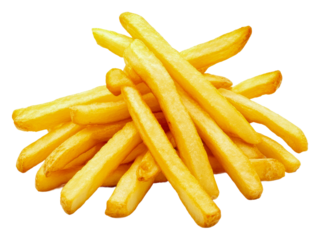 PNG Crispy golden French fries served on a plate