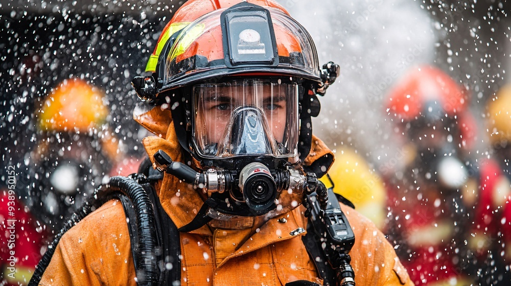 Aufkleber a firefighting robot using advanced tools to suppress a fire in a hazardous environment emphasizing 