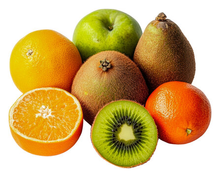 PNG Vibrant fresh fruits on white surface - Powered by Adobe