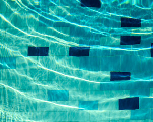 Blue ripped water in swimming pool