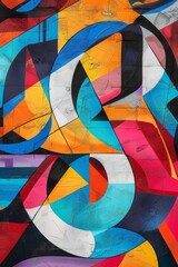 Fototapeta premium geometric colorful abstract graffiti artwork in the style of the graffiti