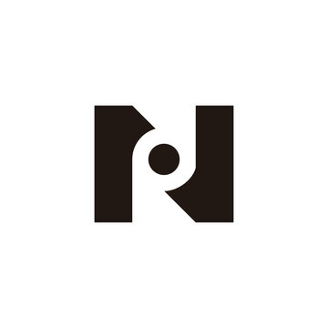 letter n round rotate simple logo vector