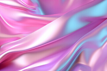 Fototapeta premium Processed collage of Iridescent fabric trendy cloth holographic texture. Background for banner