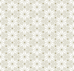 Seamless geometric pattern.Woodwork style kumiko.For shoji screen.Great design for any purposes. Japanese pattern background vector. Japanese traditional wall.Fine lines.
