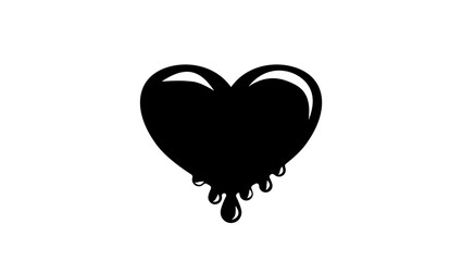Chocolate Heart, black isolated silhouette