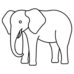 Elephant line art vector illustration