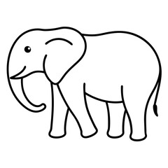 Elephant line art vector illustration