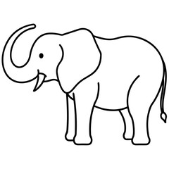 Elephant line art vector illustration