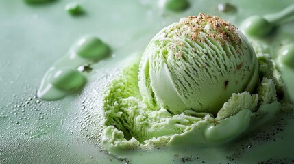 Obraz premium Matcha ice cream, rich in details