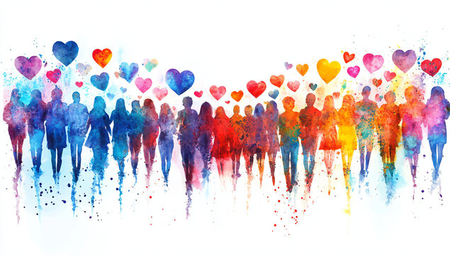 Watercolor Love Walk.