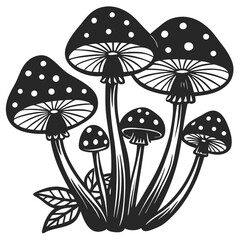 Obraz premium Floral Mushroom Cluster Vector - No Background art vector illustration