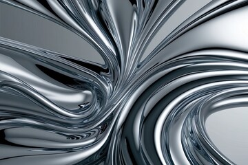 Wireless Flow of Metallic Chrome in Fluid Abstract Design