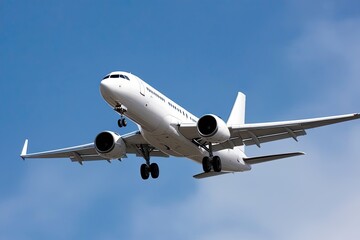 Bright White Airplane Soaring Upward in Impressive Ascent on Clean White Background