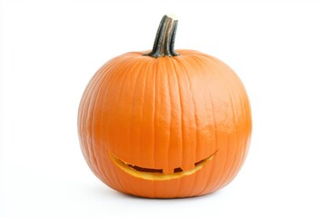 Obraz premium A fresh, ripe pumpkin isolated on a white background, perfect for Halloween and autumn decoration