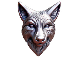 Obraz premium 3d illustration of fox face logo isolated on transparency background PNG