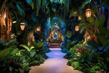 Fototapeta premium Lush Botanical Adventure Scenic Backdrop with Enchanting Visuals