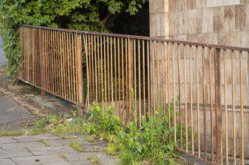 old railing at a cellar entrance