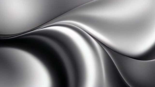 animation fluid dark surface waving lines, liquid background. Black and white glossy stripes and waves abstract motion background