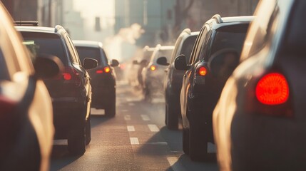 Traffic Pollution - Car Exhaust Emitting Smog and CO Emissions