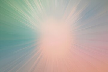 Obraz premium Soft Green Pink Blue Gradient Canvas with Radiating Peach Rose Hues