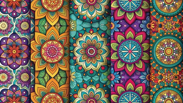 Vibrant And Intricate Seamless Vector Patterns Available In A Variety Of Themes And Styles For Creative Projects.