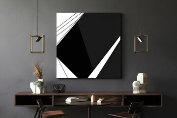 Noir Style Geometric Art on Dark Canvas Edgy Modern Constructs
