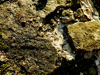 Abstract background with mountain rocks. Large shaped rocks that can be found on the shore of the sea, lake or river.