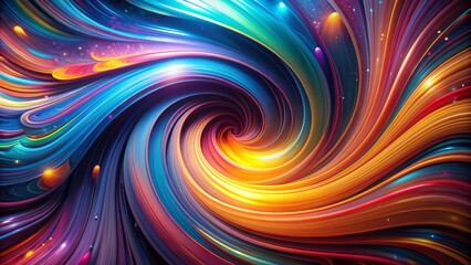 Obraz premium Vibrant colorful abstract motion graphics swirl and twirl in a dynamic futuristic sequence, perfect for technology, creativity, and innovative concept visual representations.