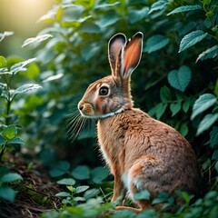 Fototapeta premium rabbit in the garden